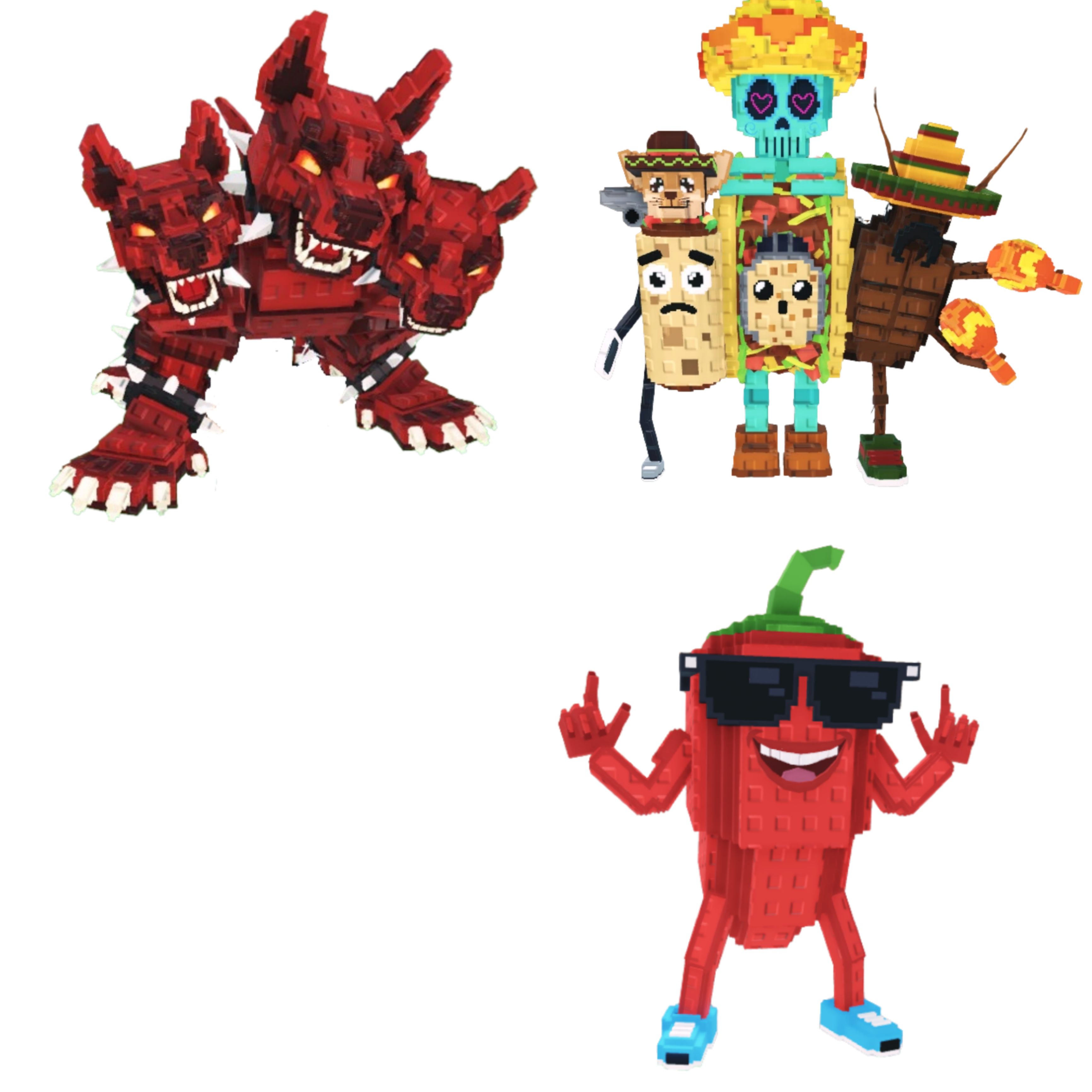 [BUNDLE] - 🐇 1x Cerberus 🐇 1x La Taco Combinasion 🐇 1x Chillin Chili