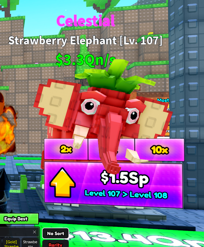 Strawberry Elephant 3.3 Qn/s Lv107 | Rebirth 13 - 2x Money | SurviveLava For Brainrots