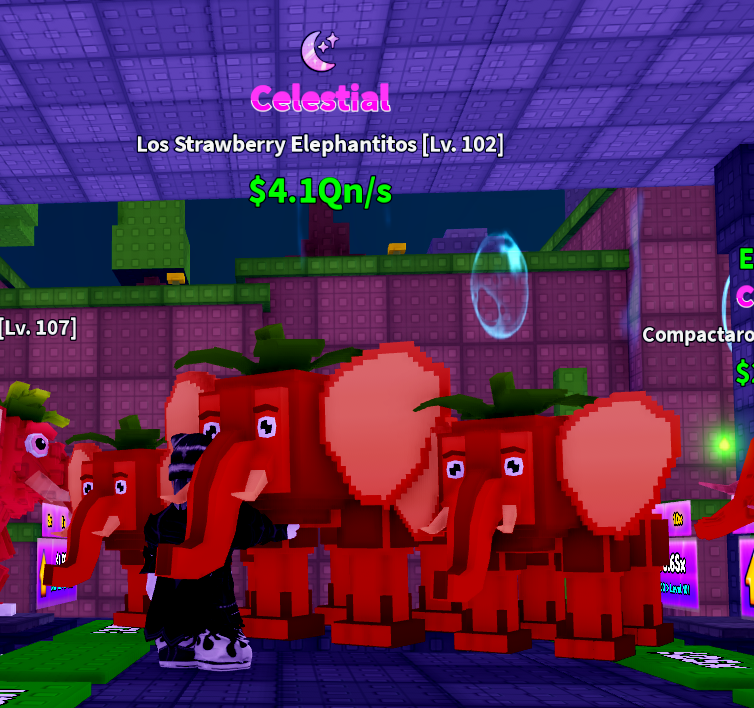 Los Strawberry Elephantitos With 1 Trait 4.1Qn/s Lv102 | Rebirth 13 - 2x Money | Survive Lava For Brainrots