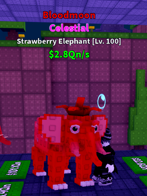 Strawberry Elephant Bloodmoon 2.8Qn/s Lv100 | Rebirth 13 - 2x Money | Survive Lava For Brainrots
