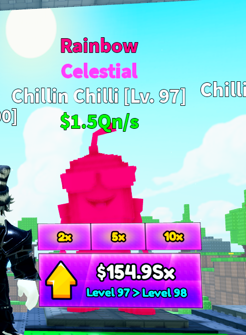 Chillin Chilli Rainbow 1.5Qn/s Lv97 | Rebirth 13 - 2x Money | Survive Lava For Brainrots