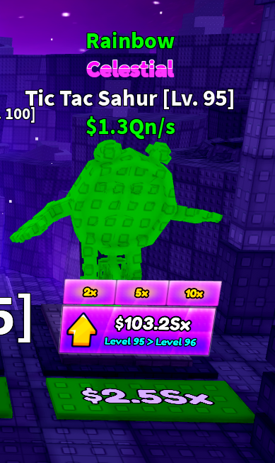 Tic Tac Sahur Rainbow 1.3Qn/s Lv95 | rebirth 13 - 2x Money