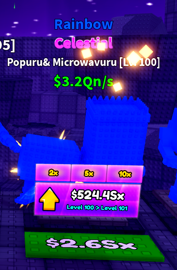Popcuru Microwavuru Rainbow 3.2Qn/s Lv100 | Rebirth 13 - 2x Money