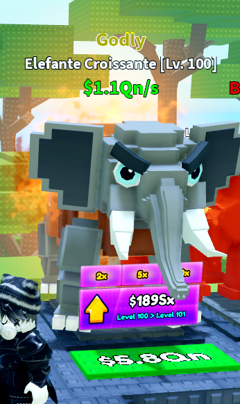 Elefante Croissante 1.1Qn/s Lv100 Godly | Rebirth 13 - 2x Money | Survive Lava For Brainrots