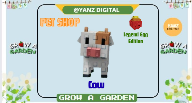 ✨ Cow | Pet Legendary Egg Edition – Grow A Garden