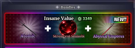 Sailor Piece - Insane Value（Atomic + Strongest Shinobi + Abyssal Empress）【3349R】