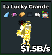 [ Secret ] Divine La Lucky Grande With Shark , Nyan , Taco , Matteo Hat , Migatito , Spider , Paint Trait 1.5B/Sec | Ready Unit✅ | INSTANT DELIVERY✅