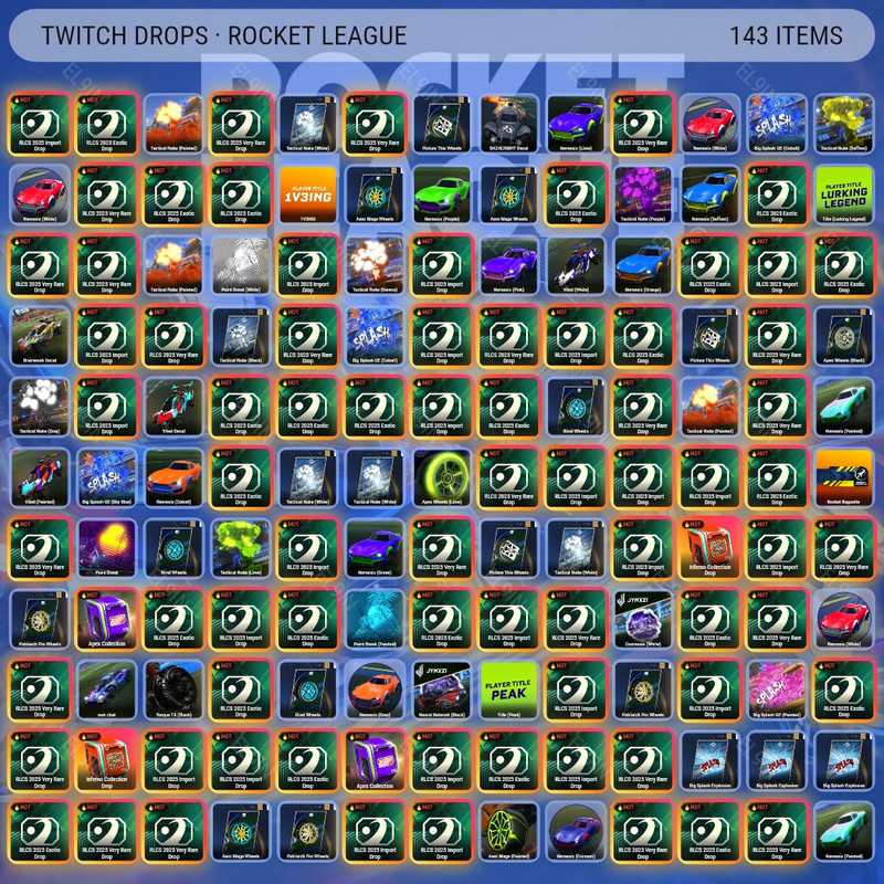 💎 Twitch Drops 🧨 CRL Fall Championship 🧨 Rocket League [Total 143 Items]