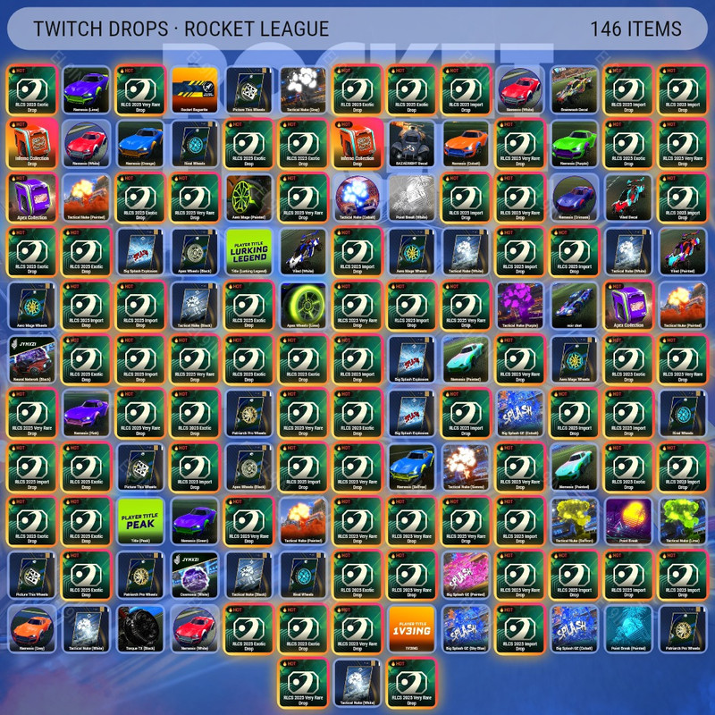 ⚡️ Twitch Drops 👑 CRL League Play 💎 Rocket League [Total 146 Items]