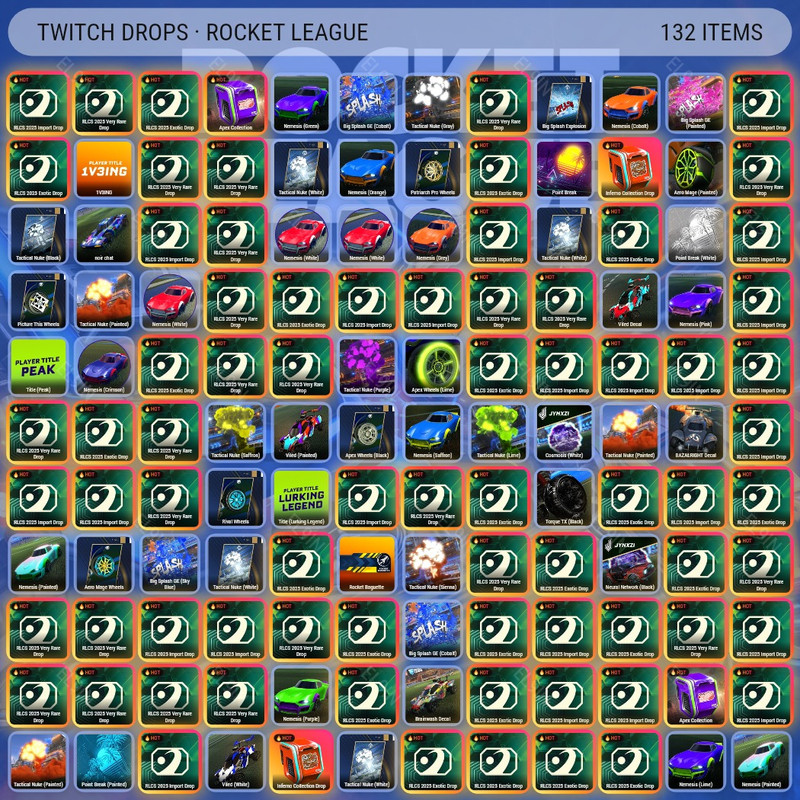 ✅ Twitch Drops 🌌 CRL Fall Championship ✅ Rocket League [Total 132 Items]