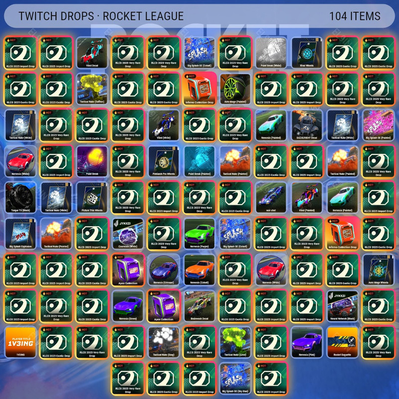 ✅ Twitch Drops 🧙‍♂️ CRL League Play ⚡️ Rocket League [Total 104 Items]