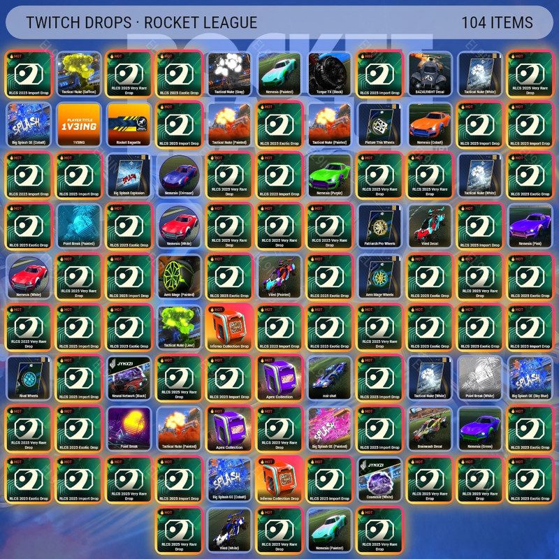 👑 Twitch Drops 👑 First Touch Awards 🌐 Rocket League [Total 104 Items]
