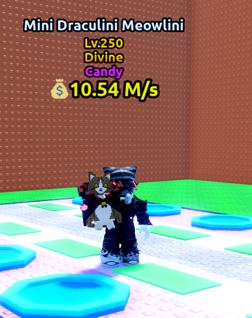 Mini Draculini Meowlini Candyu 10.54M/s Lv250 | Divine | Escape Tsunami For Brainrots