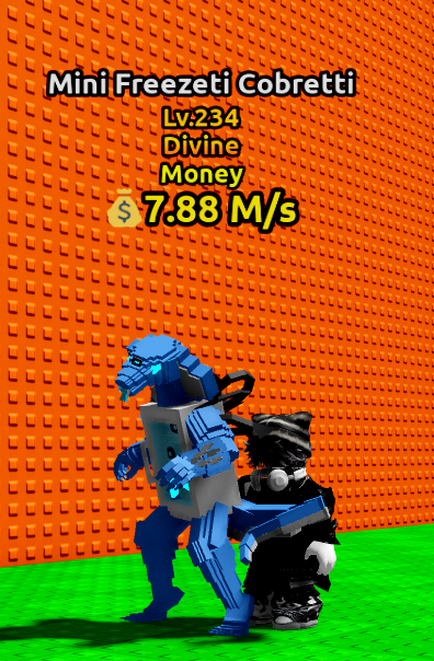 Mini Freezeti Cobretti 7.88M/s Money Lv234 Divine | Escape Tsunami for Brainrots
