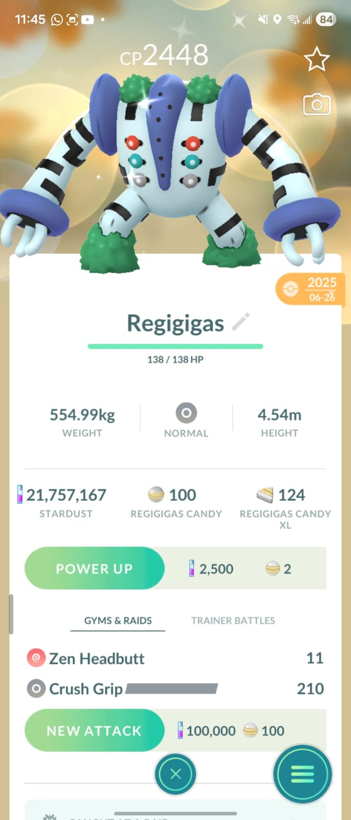 Shiny Regigigas + 1 Million Stardust for trade ~  Cp 2000-2500 | Buy 2 Get  1 Regular Regigigas Free