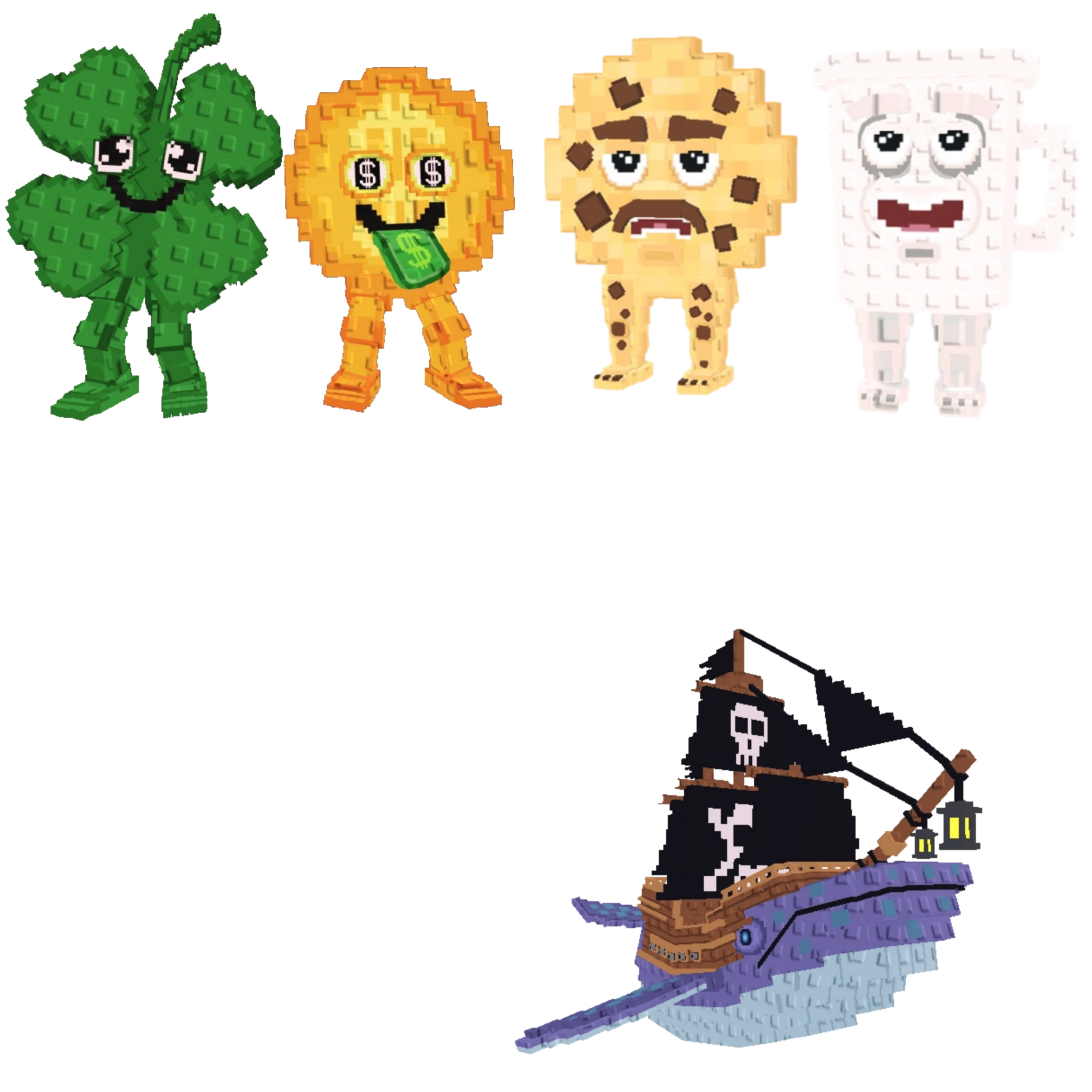 [BUNDLE] - 🦈 1x Fortunu and Cashuru 🦈 1x Cooki and Milki 🦈 1x Capitano Moby