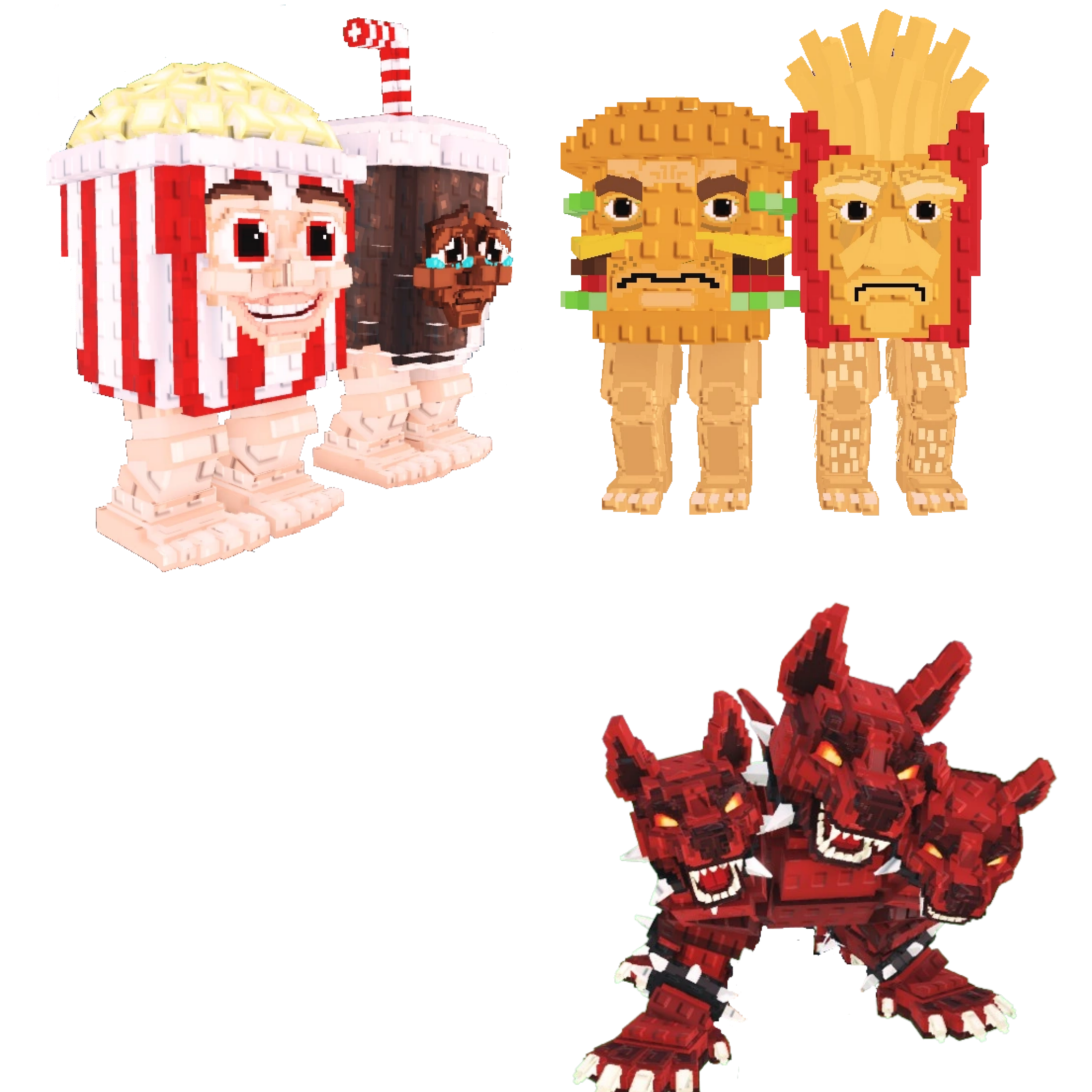 [BUNDLE] - 🌰 1x Popcuru and Fizzuru 🌰 1x Cerberus 🌰 1x Burguro And Fryuro