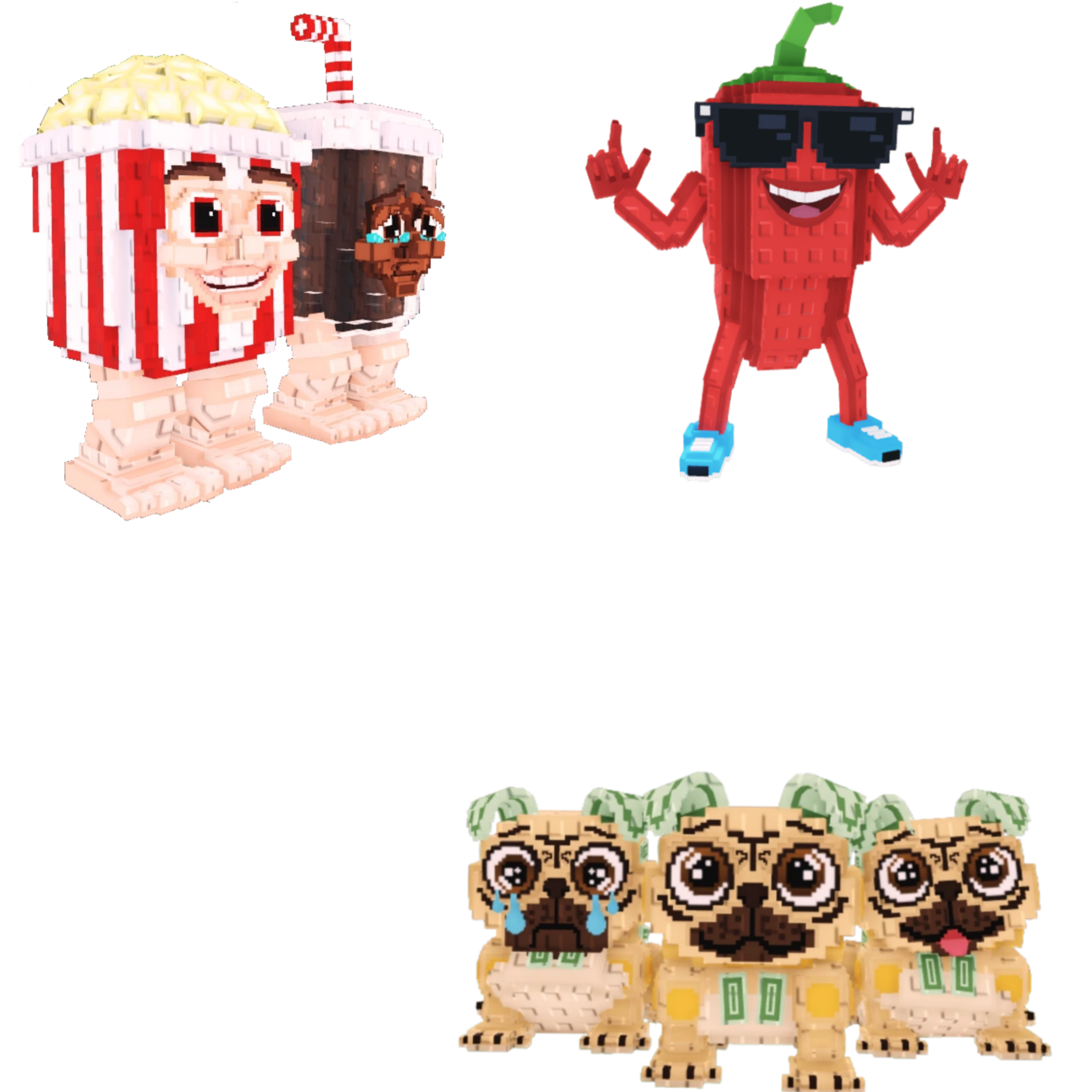 [BUNDLE] - 🔪 1x Popcuru and Fizzuru 🔪 1x Chillin Chili 🔪 1x Los Puggies