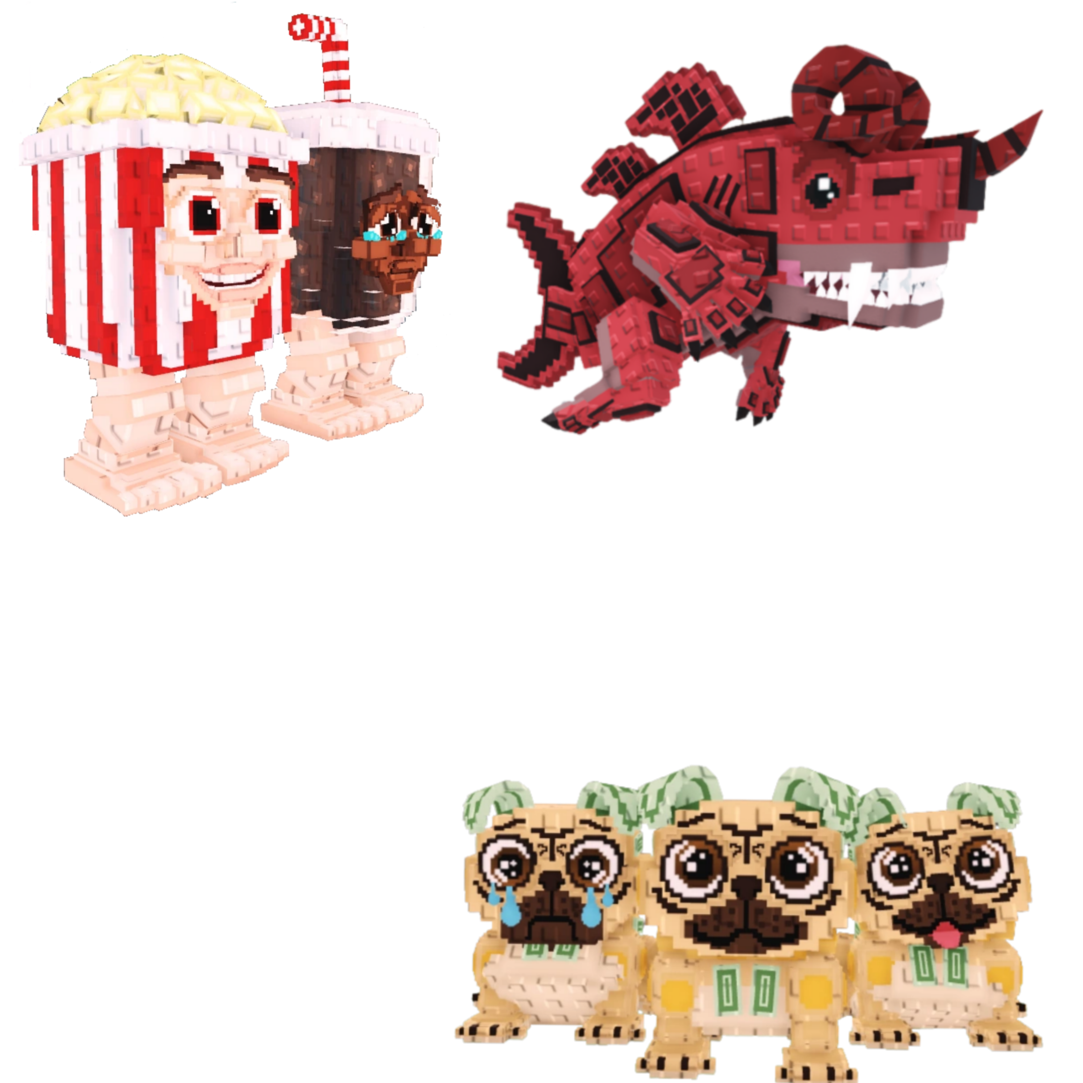 [BUNDLE] - 🎈 1x Popcuru and Fizzuru 🎈 1x Eviledon 🎈 1x Los Puggies