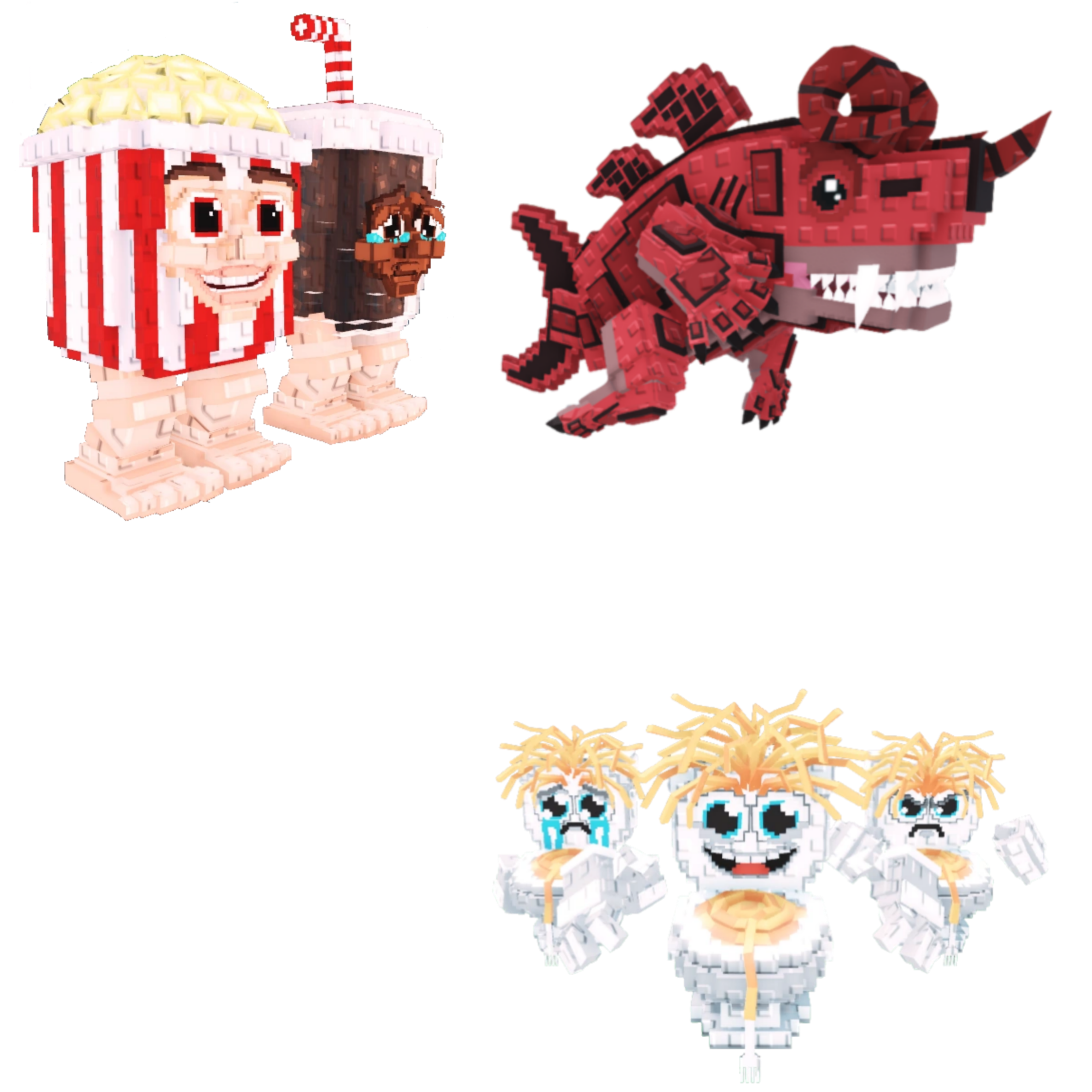 [BUNDLE] - 🎊 1x Popcuru and Fizzuru 🎊 1x Los Spaghettis 🎊 1x Eviledon