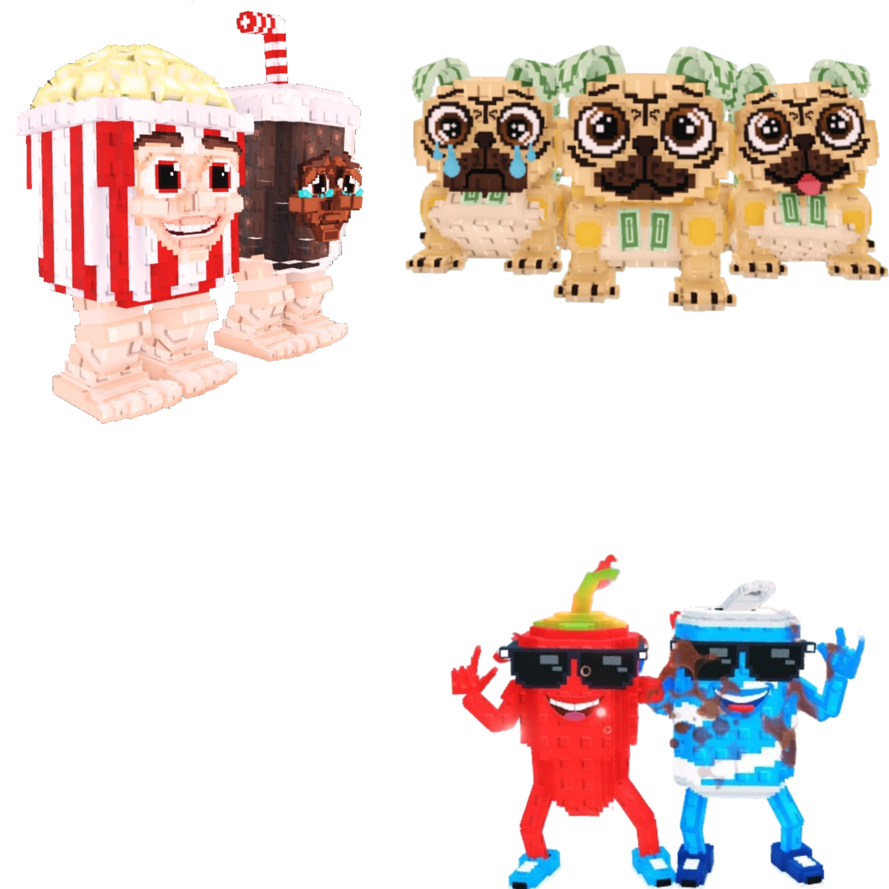 [BUNDLE] - 🧩 1x Popcuru and Fizzuru 🧩 1x Swaggy Bros 🧩 1x Los Puggies
