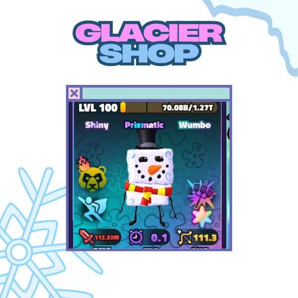 Superstar Shiny Wumbo Snow Sponge - Trait Sea Bear + Sidekick + Hydro-Dynamic Spatulla ( Prismatic Unit )🫧Spongebob Tower Defense🫧