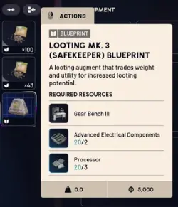 Looting MK. 3 (Safekeeper) Blueprint