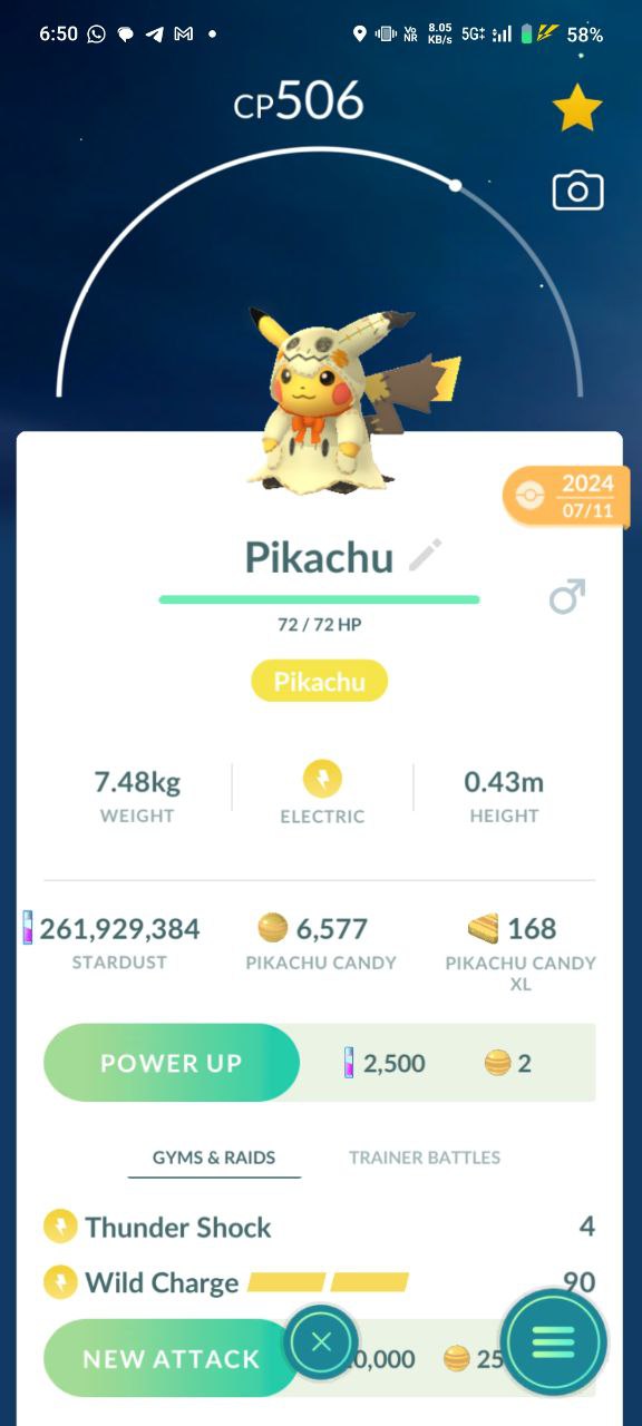 Starter Rare Mimiku Costume Pikachu | Trade 20K Stardust | Android & iOS Both Available