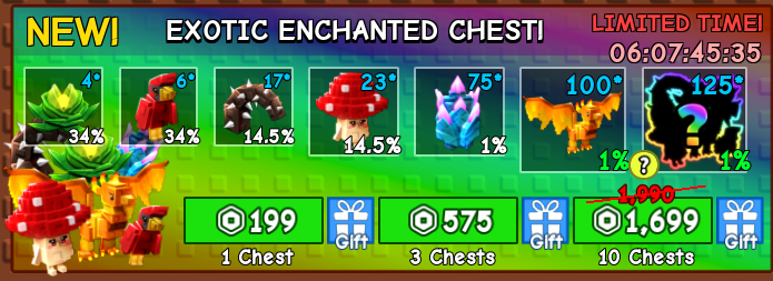 Grow a Garden > Exotic Enchanted Chest [199R]