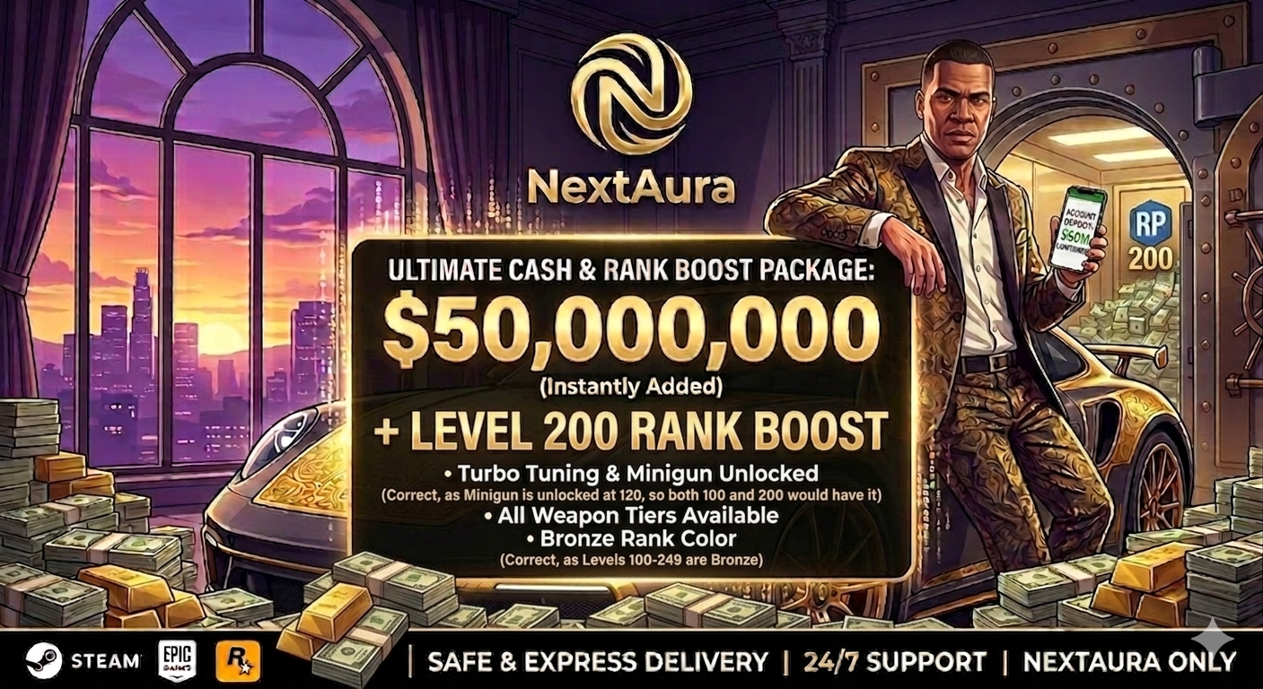 💵 50M Pure Cash + 200 Level Boost | GTA 5 [Legacy/Enhanced] [Not Full game Account] Money Boost and Level Boost | PC
