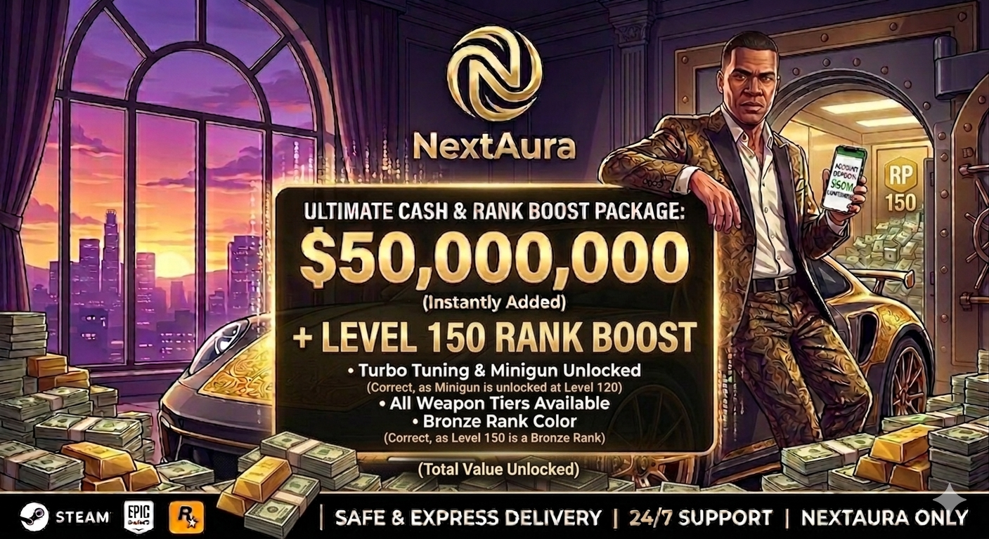 💵 50M Pure Cash + 150 Level Boost | GTA 5 [Legacy/Enhanced] [Not Full game Account] Money Boost and Level Boost | PC