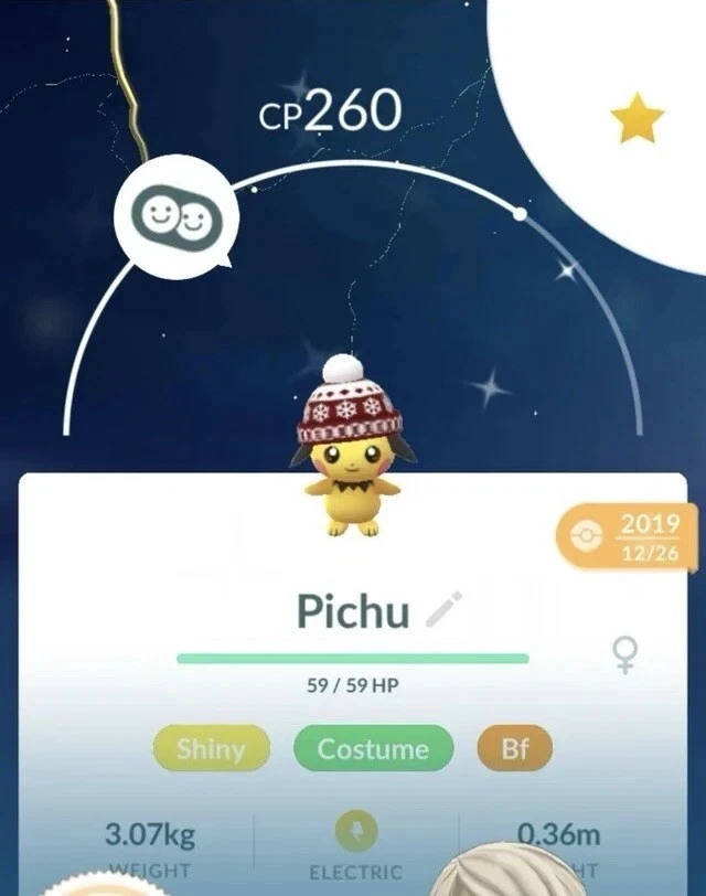 Pokemon Trade Go - Shiny Baby Pichu Beanie Hat Costume - Trade 1mil or 20k stardust