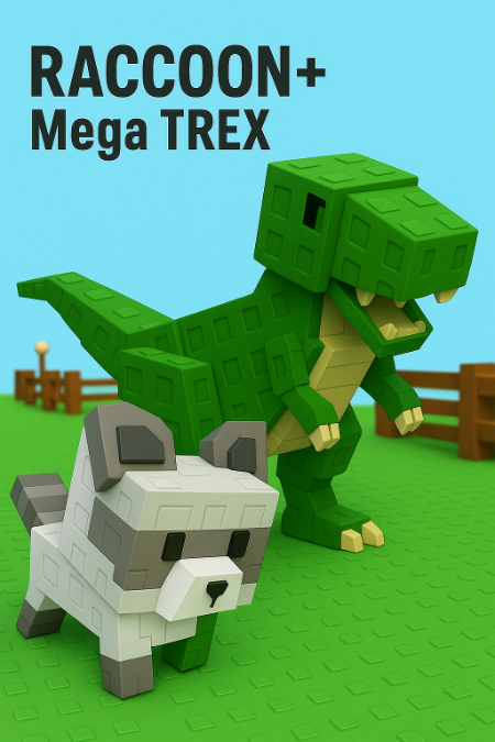 Grow a Garden | Limited Raccoon + T-Rex (trex)Pack 🌿