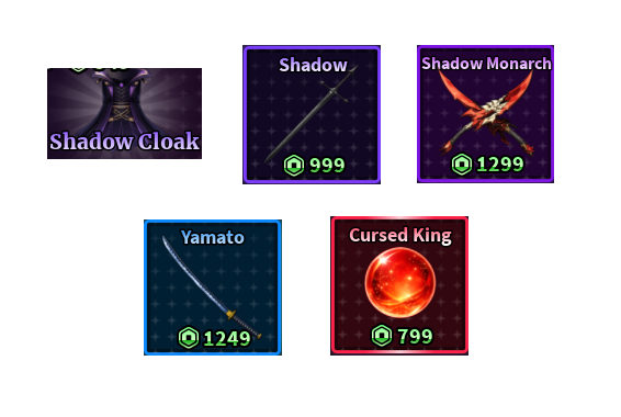 SHADOW CLOAK + SHADOW SWORD + SHADOW MONARCH + YAMATO + CURSED KING - SAILOR PIECE