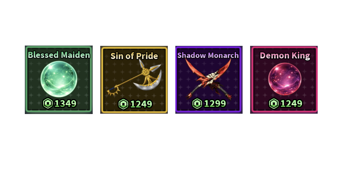 BLESSED MAIDEN + SIN OF PRIDE + SHADOW MONARCH + DEMON KING - SAILOR PIECE