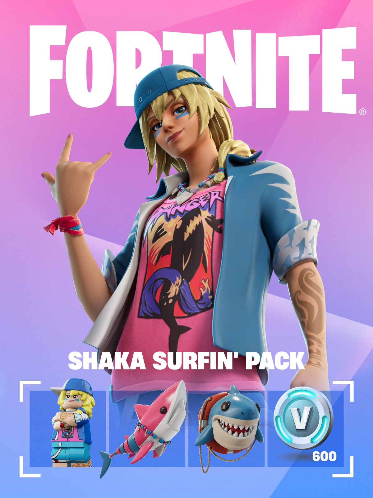 🌊 Fortnite: Shaka Surfin’ Pack + 600 V-Bucks 🏄 | PC/Xbox Live Key 🎮