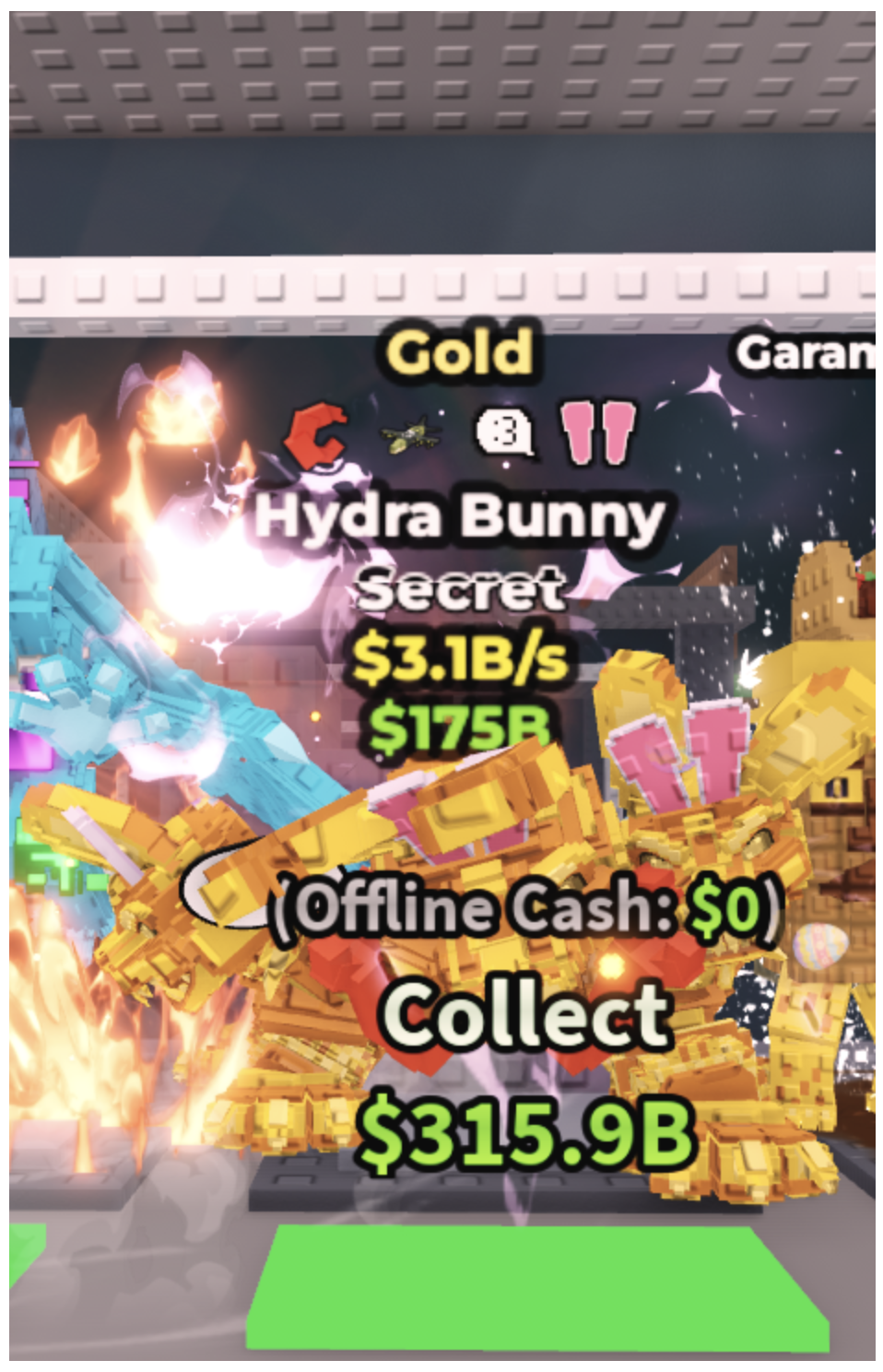 Gold Hydra Bunny (3.1B/s) – EASTER + 3 RARE TRAITS – SECRET – STEAL A BRAINROT – FAST DELIVERY & TRUSTED #K4BQ2X