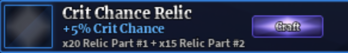 5% Crit Chance Relic Set | Fast Delivery