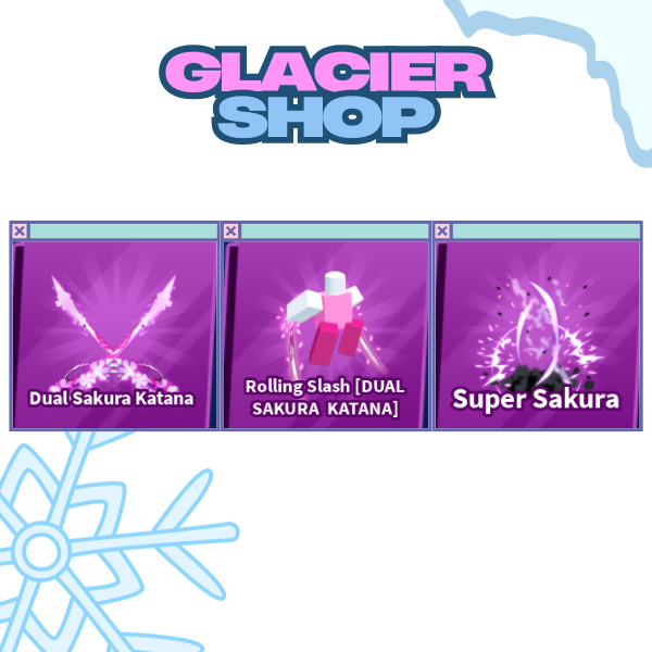 Dual Sakura Katana + Explosion + Emote ( Limited Set ) [ Blade Ball ]