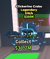 Clickerino Crabo Rare Legendary Brainrot