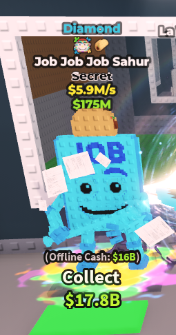 [ Secret ] Diamond Job Job Job Sahur With Paint , Taco Trait 5.9M/Sec | Ready Unit✅ | INSTANT DELIVERY✅