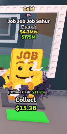 [ Secret ] Gold Job Job Job Sahur With Nyan Trait 4.3M/Sec | Ready Unit✅ | INSTANT DELIVERY✅