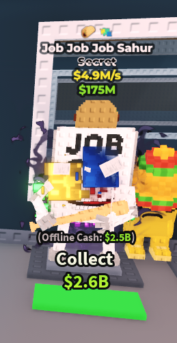 [ Secret ] Job Job Job Sahur With Taco , Glitch Trait 4.9M/Sec | Ready Unit✅ | INSTANT DELIVERY✅