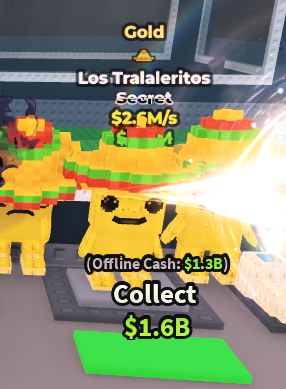 [ Secret ] Gold Los Tralaleritos With Mexico Hat Trait 2.6M/Sec | Ready Unit✅ | INSTANT DELIVERY✅