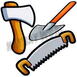 Mixed 50x Axe, 50x Saw & 50x Shovel