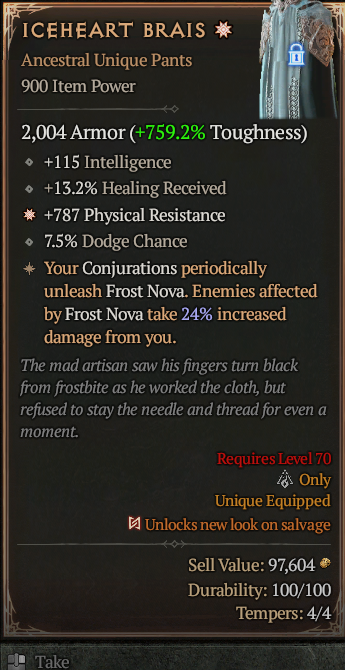 Iceheart Brais 1GA ? Unique Pants ? Good Roll S13 24/7 Online Acc#1C1210