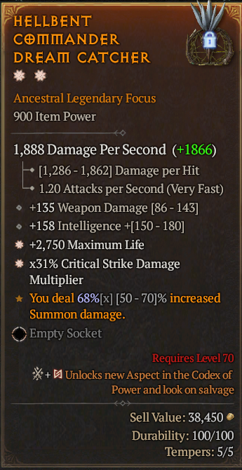 Legendary Focus Life/HP(GA) CDM(GA) // S13 24/7 Online Acc#1C218