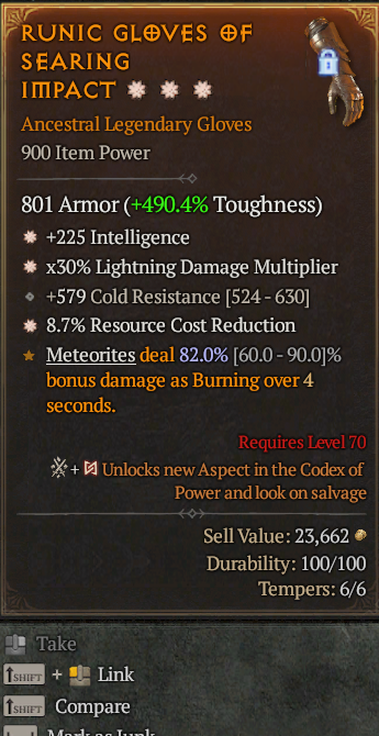 Legendary Gloves Int(GA) Lightning Multi(GA) RCR// S13 24/7 Online Acc#1C257