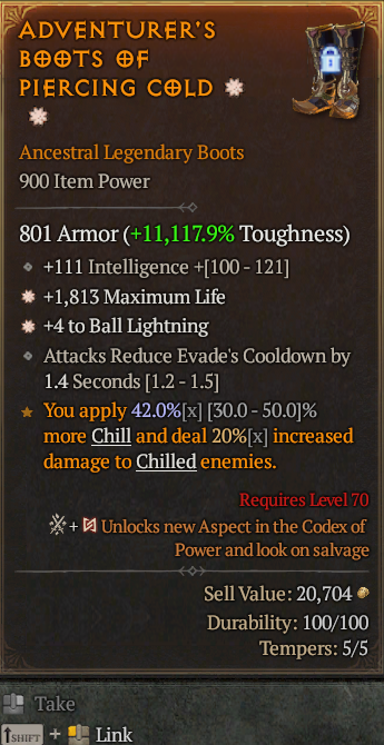 Legendary Boots Life/HP(GA) Ball Lightning(GA) // S13 24/7 Online Acc#1C311