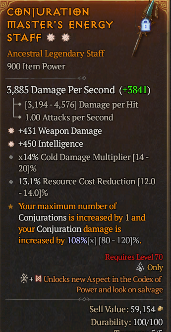Legendary Staff Weapon Dmg(GA) Int(GA) // S13 24/7 Online Acc#1C317